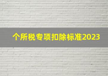 个所税专项扣除标准2023