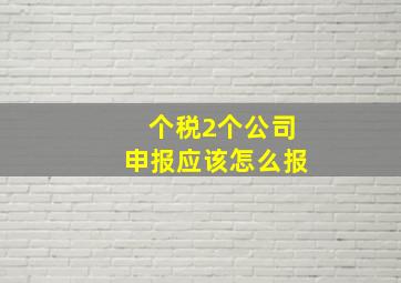 个税2个公司申报应该怎么报