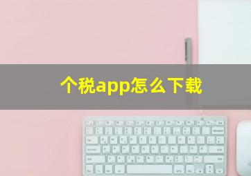 个税app怎么下载