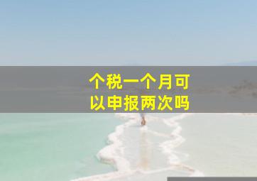 个税一个月可以申报两次吗