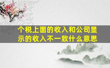 个税上面的收入和公司显示的收入不一致什么意思