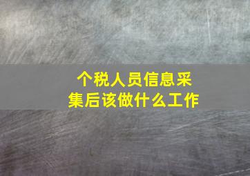 个税人员信息采集后该做什么工作