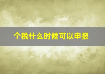 个税什么时候可以申报