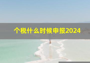 个税什么时候申报2024