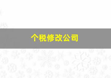 个税修改公司