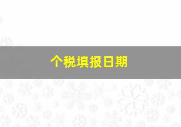 个税填报日期