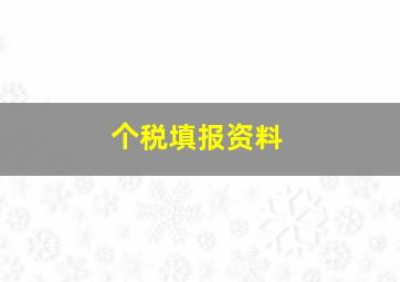 个税填报资料