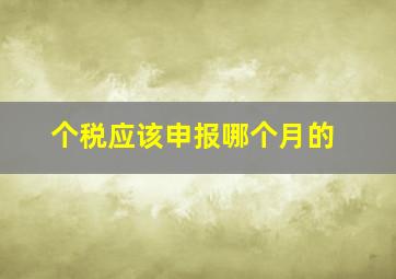 个税应该申报哪个月的