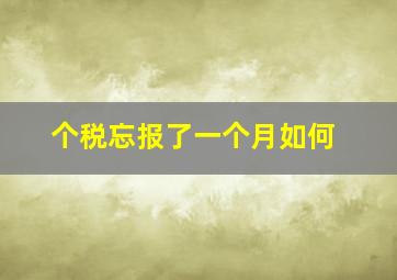 个税忘报了一个月如何