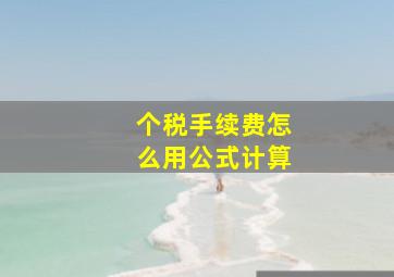 个税手续费怎么用公式计算