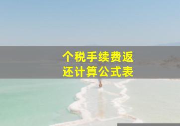 个税手续费返还计算公式表