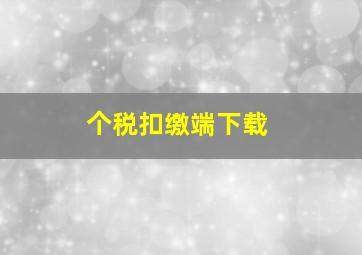 个税扣缴端下载