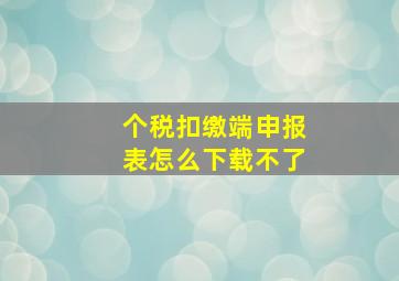 个税扣缴端申报表怎么下载不了