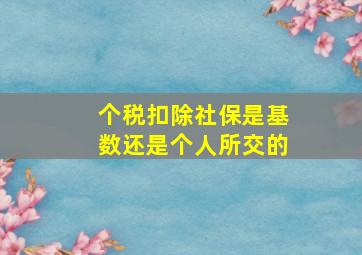 个税扣除社保是基数还是个人所交的