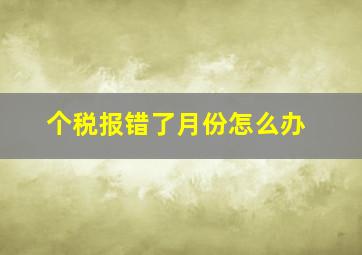 个税报错了月份怎么办