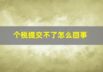 个税提交不了怎么回事