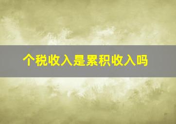 个税收入是累积收入吗