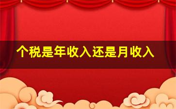 个税是年收入还是月收入