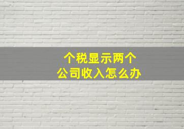 个税显示两个公司收入怎么办