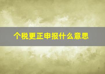 个税更正申报什么意思