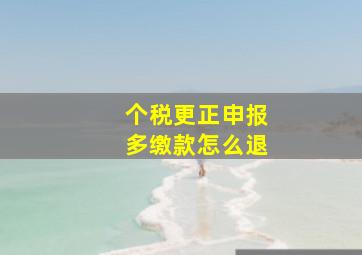 个税更正申报多缴款怎么退