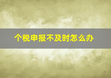 个税申报不及时怎么办