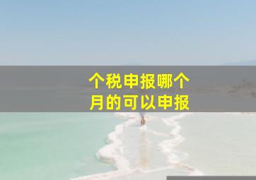 个税申报哪个月的可以申报