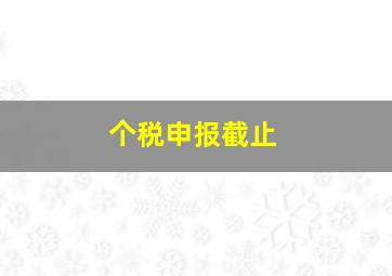 个税申报截止