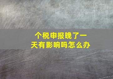 个税申报晚了一天有影响吗怎么办