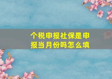 个税申报社保是申报当月份吗怎么填