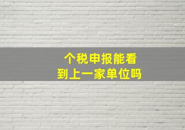 个税申报能看到上一家单位吗