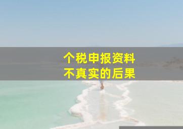 个税申报资料不真实的后果