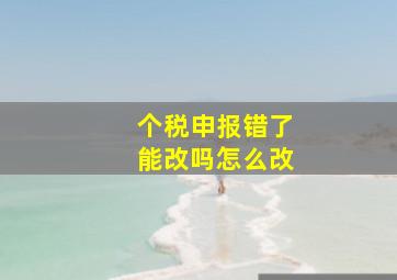 个税申报错了能改吗怎么改