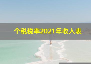 个税税率2021年收入表