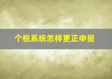 个税系统怎样更正申报