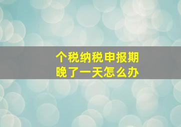 个税纳税申报期晚了一天怎么办