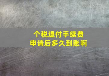 个税退付手续费申请后多久到账啊