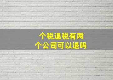 个税退税有两个公司可以退吗