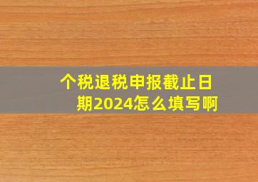 个税退税申报截止日期2024怎么填写啊