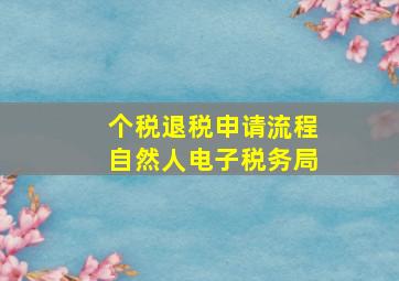 个税退税申请流程自然人电子税务局