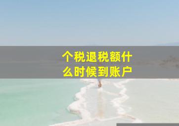 个税退税额什么时候到账户