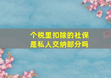 个税里扣除的社保是私人交纳部分吗