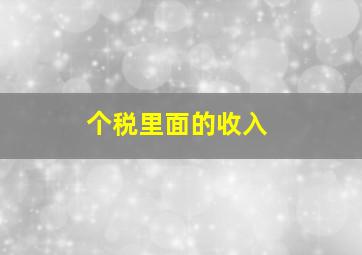 个税里面的收入