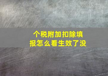 个税附加扣除填报怎么看生效了没