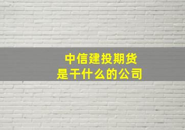 中信建投期货是干什么的公司