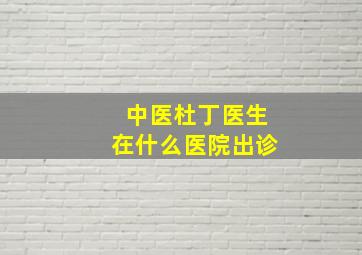 中医杜丁医生在什么医院出诊