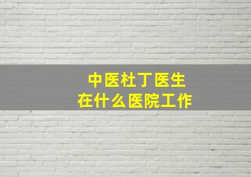 中医杜丁医生在什么医院工作