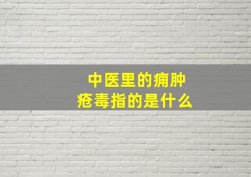 中医里的痈肿疮毒指的是什么