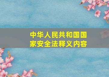 中华人民共和国国家安全法释义内容