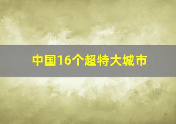 中国16个超特大城市